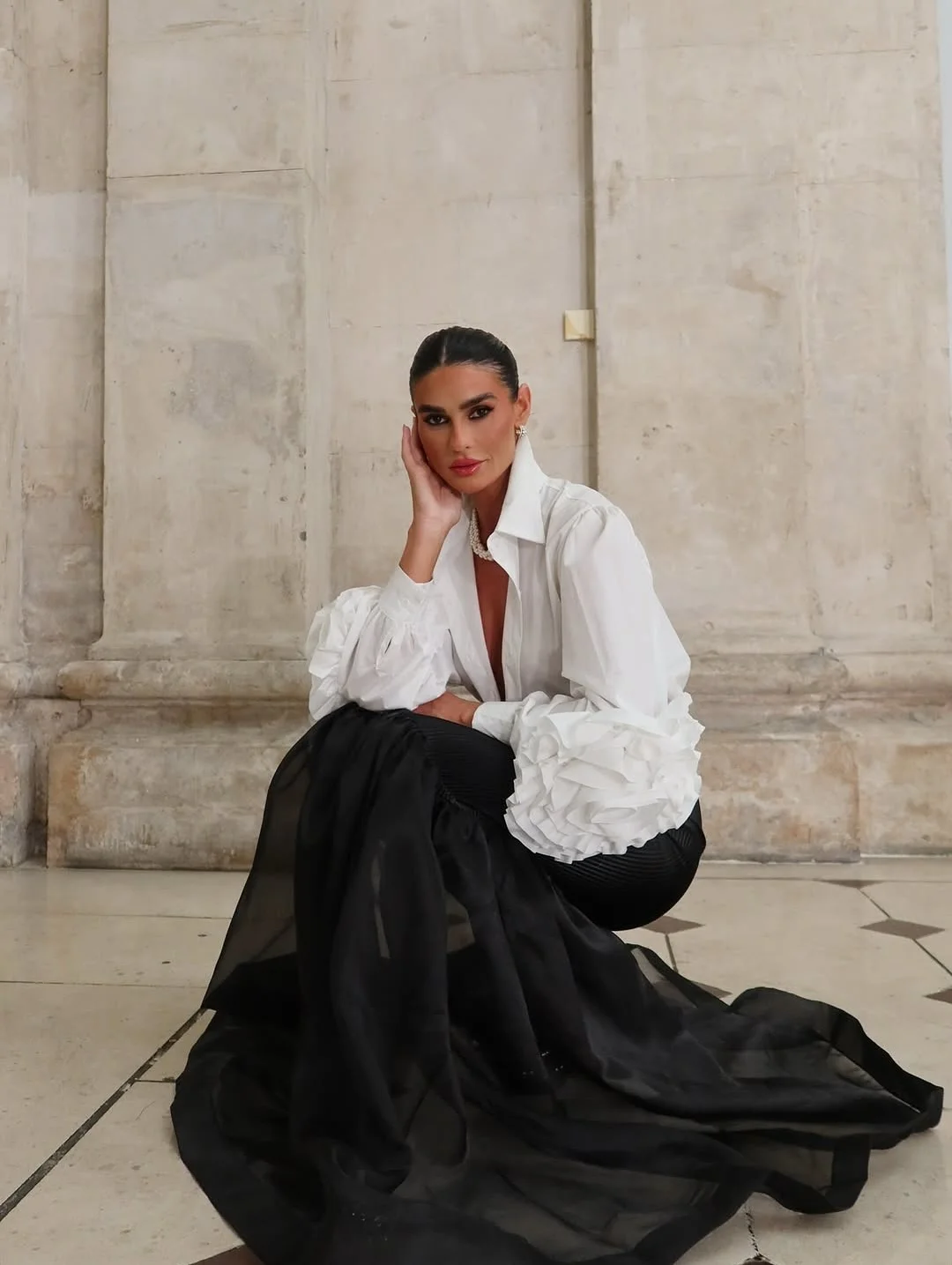 

Black Satin Mermaid Long Skirt High Waist Floor Length Women Skirt Custom Color And Size Lady Skirt