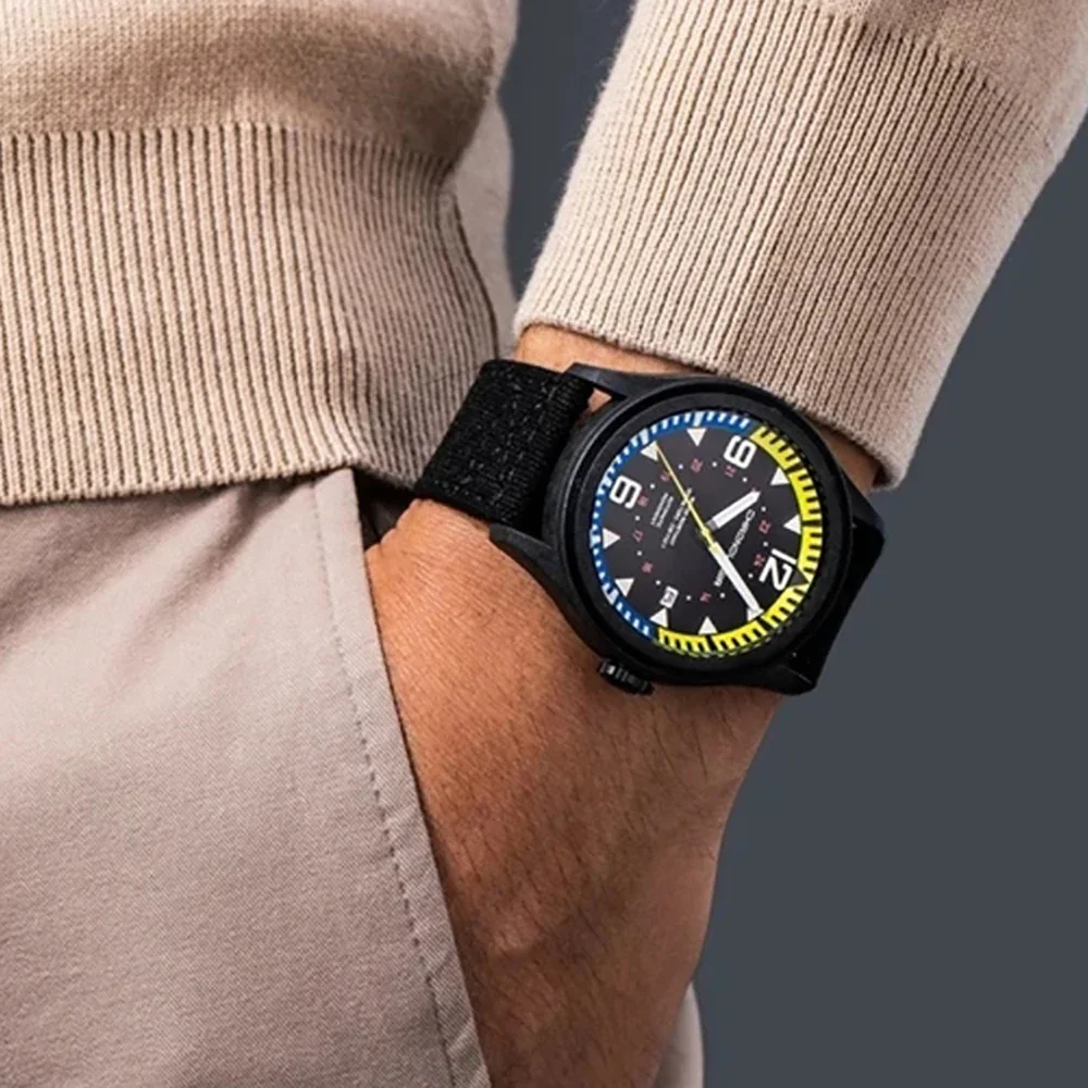 Carbon Fiber Pilot Watch Automatic 45mm Military Watches Men Sports 100m Waterproof Luminous Mechanical Wristwatches Chronologia