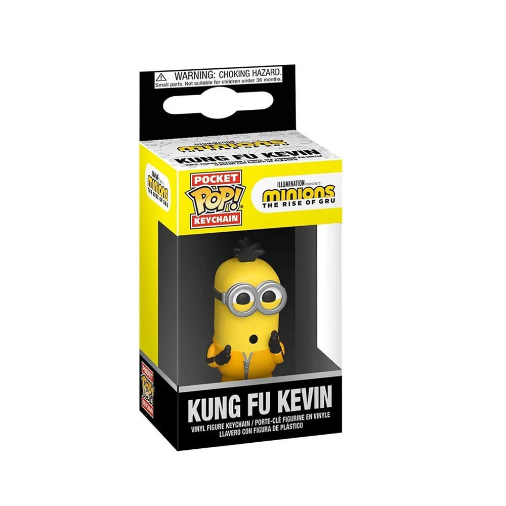 Funko Pop Minions سلاسل المفاتيح كارل الأسطوانة التزلج ستيوارت الكونغ فو كيفن بوب الفينيل ألعاب شخصيات الحركة البوب جيب سلاسل المفاتيح الهدايا
