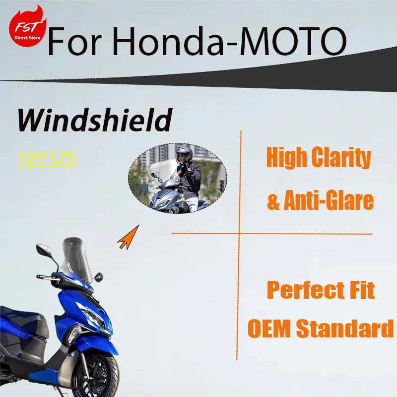 

Улучшенное ветровое стекло увеличенной высоты для Wuyang Honda NPF125, модернизированный передний ветроотражатель-защита