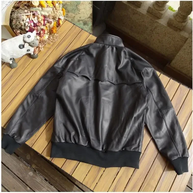 Shop Best.Soft Spring plus thin sheepskin jacket.Classic outdoor casual geniune leather wear.Men jacket.Cheap