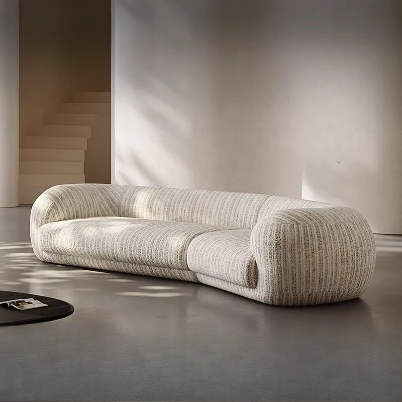 Fabric sofa Italian light luxury small apartment Nordic silent corner curved sofa