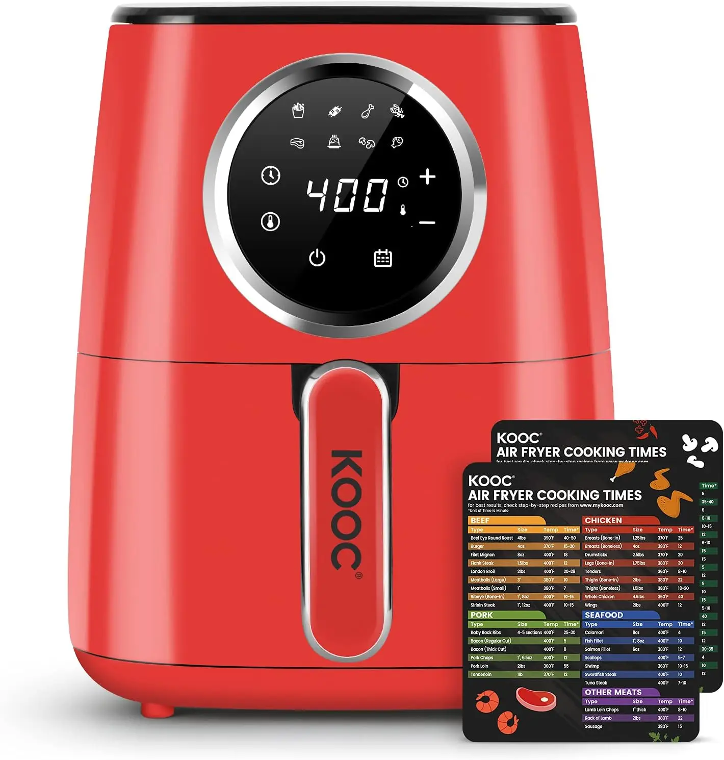 

LANUCH] KOOC Large Air Fryer, 4.5-Quart Electric Hot Oven Cooker, Free Cheat Sheet for Quick Reference Guide, LED Touch Dig