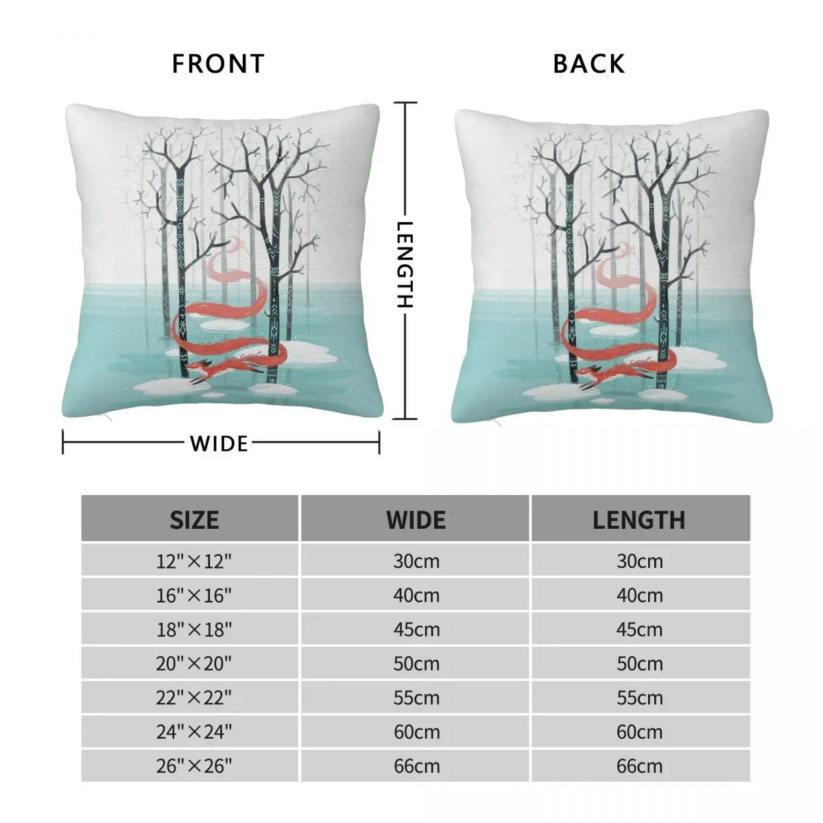 Forest Spirit Fox Square Pillowcase Polyester Linen Velvet Printed Zip Decorative Sofa Seater Cushion Cover 45x45