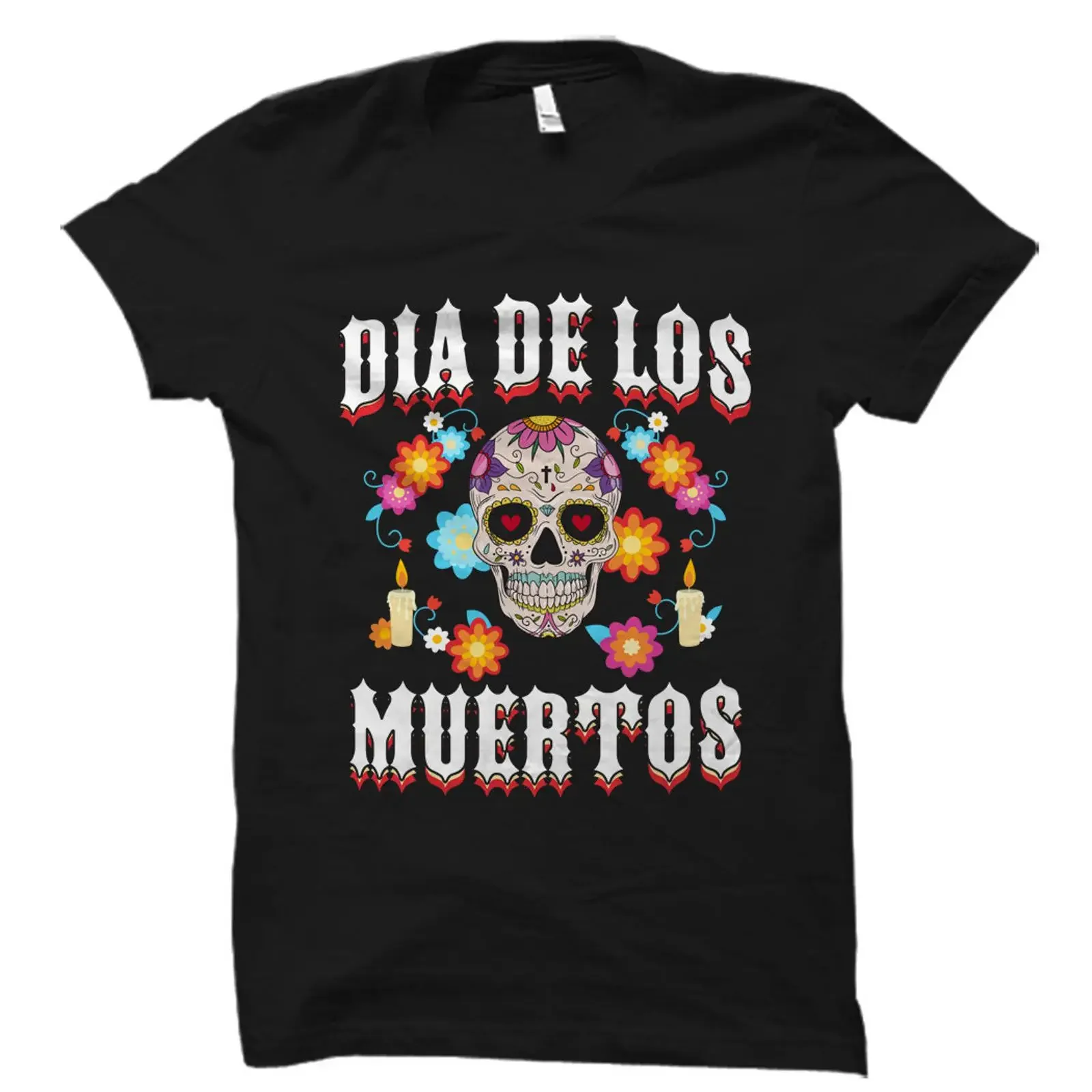 Dia De Los Muertos Sugar Skull T Shirt Day Of The Dead Floral Mexican Holiday For OS1119 vintage Washed Unisex graphic