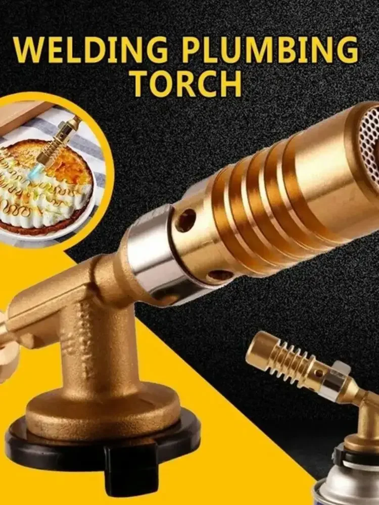 Multifunction Welding Gun Burner Welding Gas Flame Gun Butane High Temperature Welding Gas Torch Outdoor Camping BBQ Tool