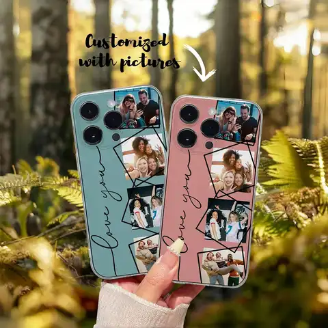 DIYที่กําหนดเองTPUกันกระแทกเคสโทรศัพท์สําหรับiPhone 16 15 14 13 12 11 XS Pro Max Mini SE 2020 2022 X XS XR 7 8 Plusปกหลัง