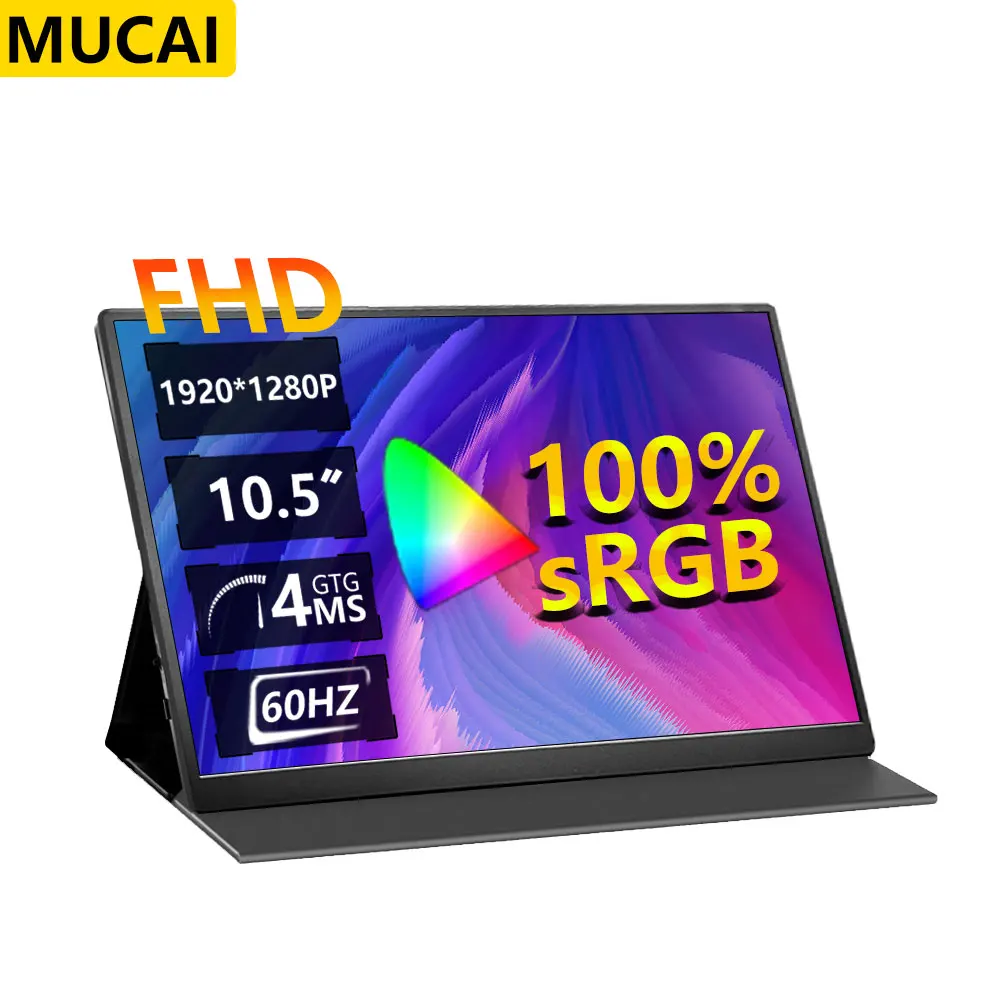 laptop mac xbox mucai monitor ultra portatil tela do jogo 156 105 1280p 1610 ips 60hz 100 srgb 420cd m ps4 interruptor 01