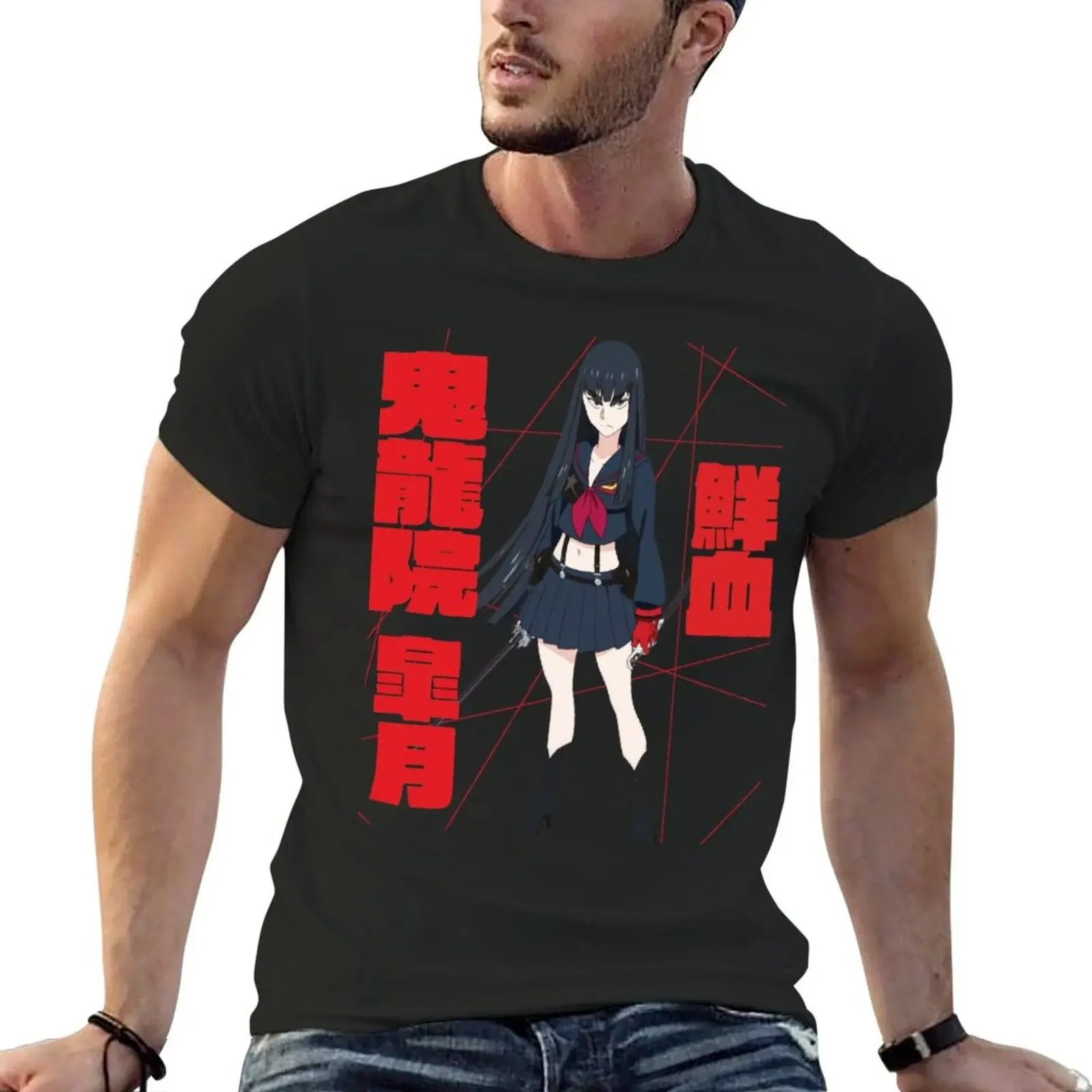 Kiryuin Satsuki and Senketsu T-Shirt customs design your own summer tops heavy weight t shirts for men