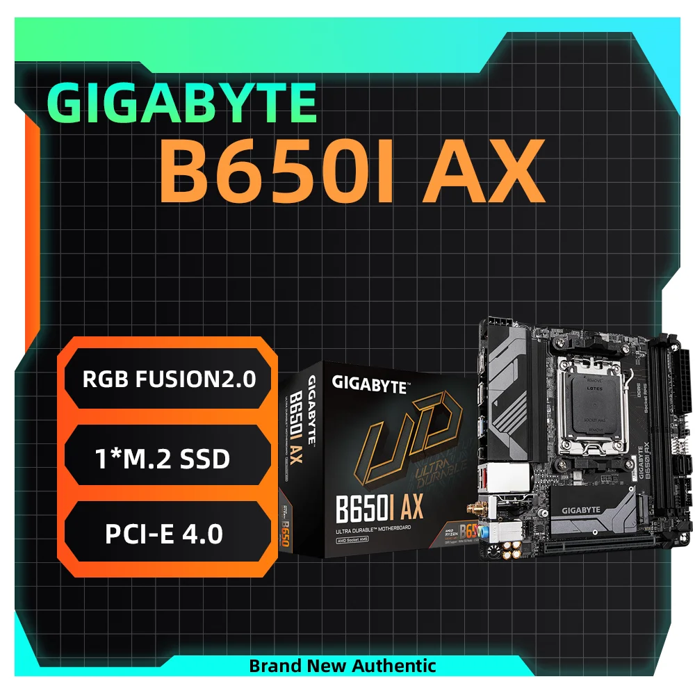 New GIGABYTE B650I AX Mini-ITX Motherboard Supports Ryzen R5 7500 7700X 7800X3D DDR5 Dual Channel Socket AM5 SATA 256 Mbit