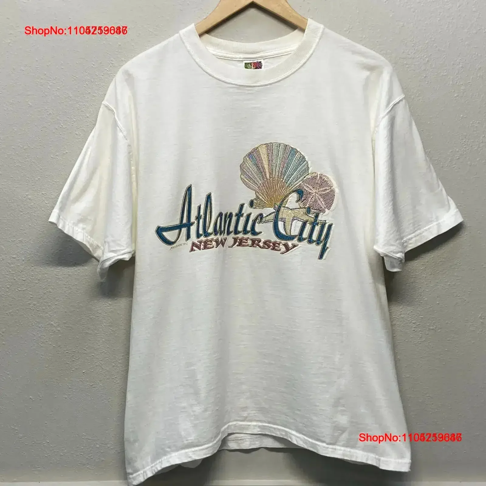 VTG 90's Atlantic City New Jersey Joe Coo '97 camiseta Sz L vintage lavado Top para uso diario homme moda gráfica vintage