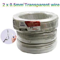1m-80m 0.5 mm² 20AWG Neon Light Welding Electric Wire 2Pin Audio LED Lighting Electronic Toy DC Power Transparent Parallel Cable