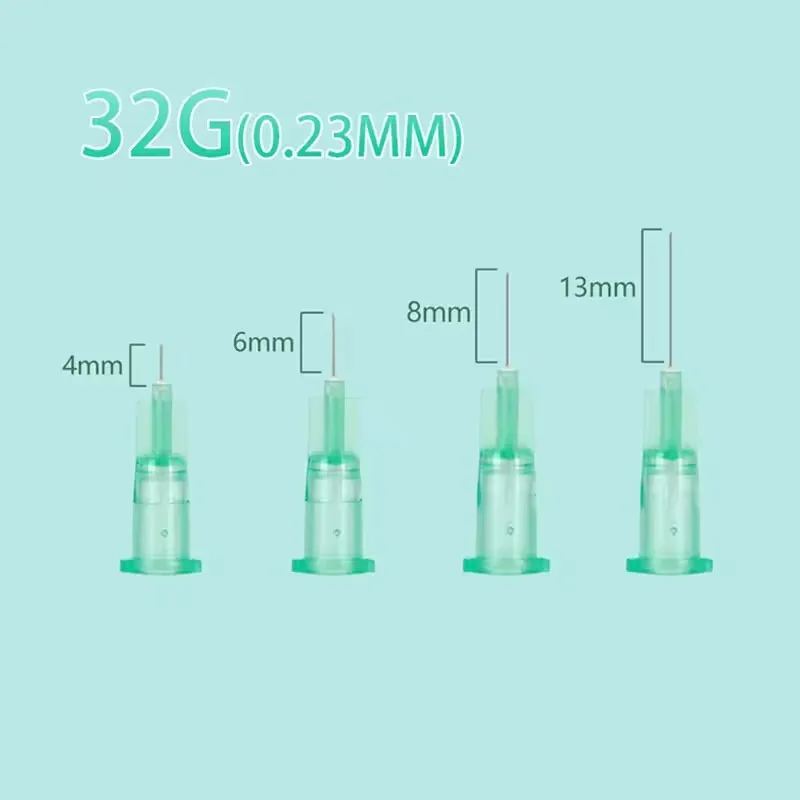 Fine 32G Sterile Injection Needles 4/6/8/13mm Multi - Use for Mesotherapy, Anti - Aging, Micro - Injections - 100pcs