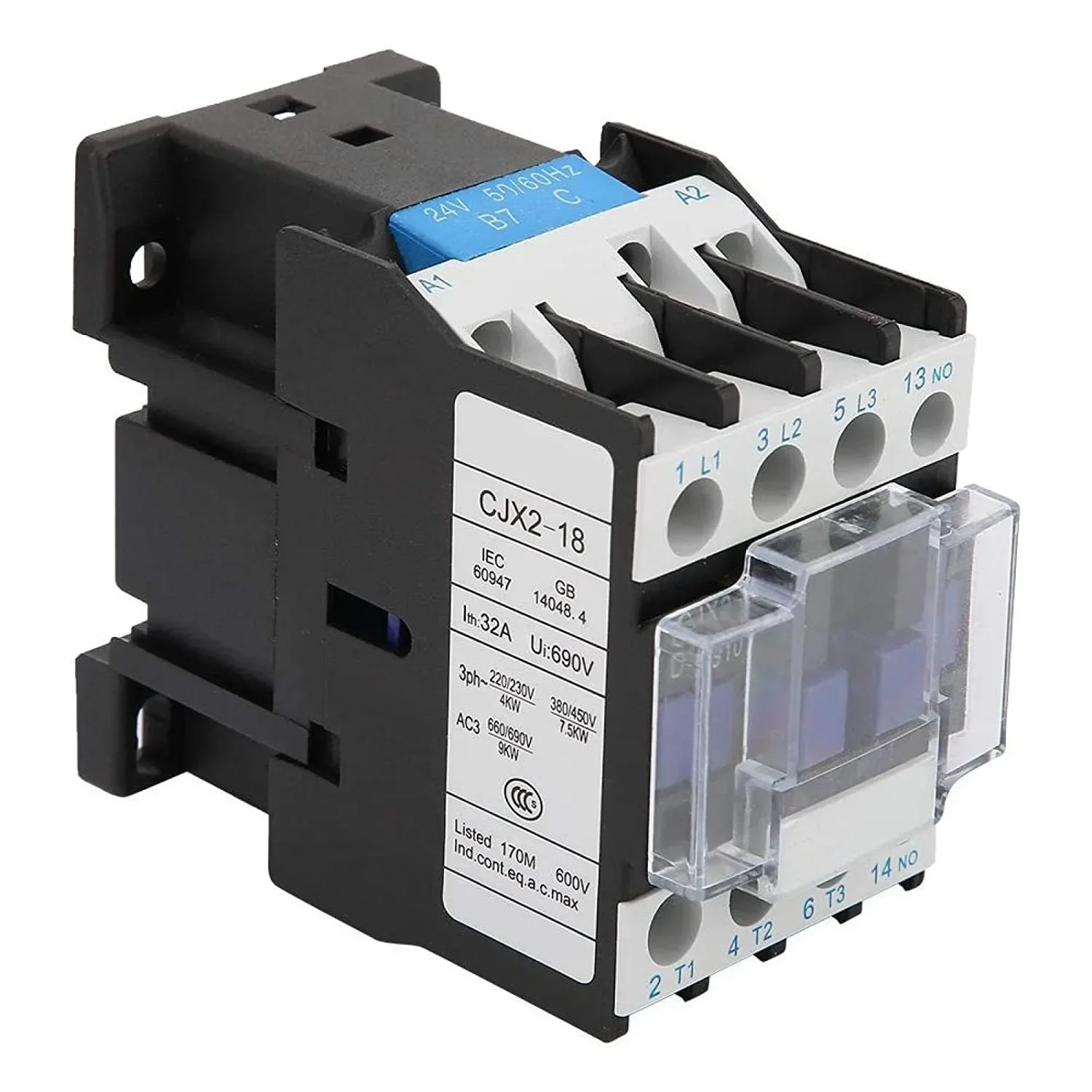 ACコンタクタCJX2-1810, DINレール産業部品,3極交換,24V AC, 32アンペア,50Hz, 660V,アクセサリ,新品