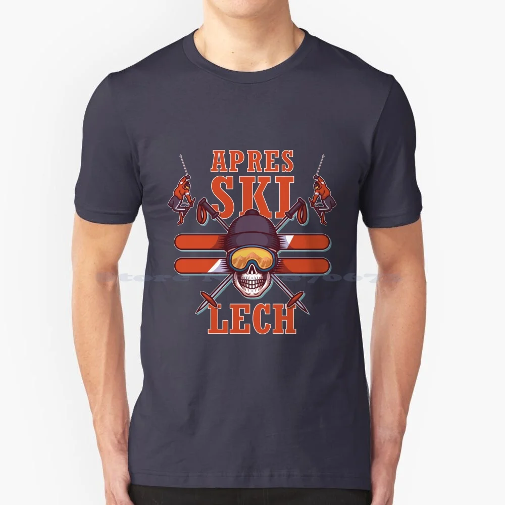 Apres Ski Lech Beer Party Gift Funny T-Shirt T Shirt 100% Cotton Tee Apres Ski Après Ski Slogans Ski Resort Skiing Snowboarding