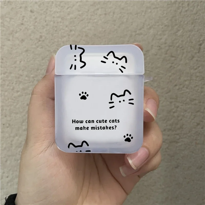 Simple Cute Cartoon Cat Dog Earphone Case for Airpods 4th 3rd 2 Pro Covers for Airpod 2 3 1 Protective Accessorie Shell Fundas