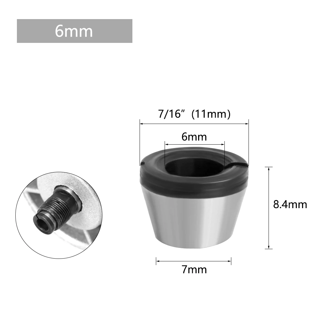 LAVIE-Juego de pinzas de grabado, máquina de corte, enrutador eléctrico, accesorios de cortador de fresado, 6mm, 6,35mm, 8mm, 3 piezas, 1 ud.