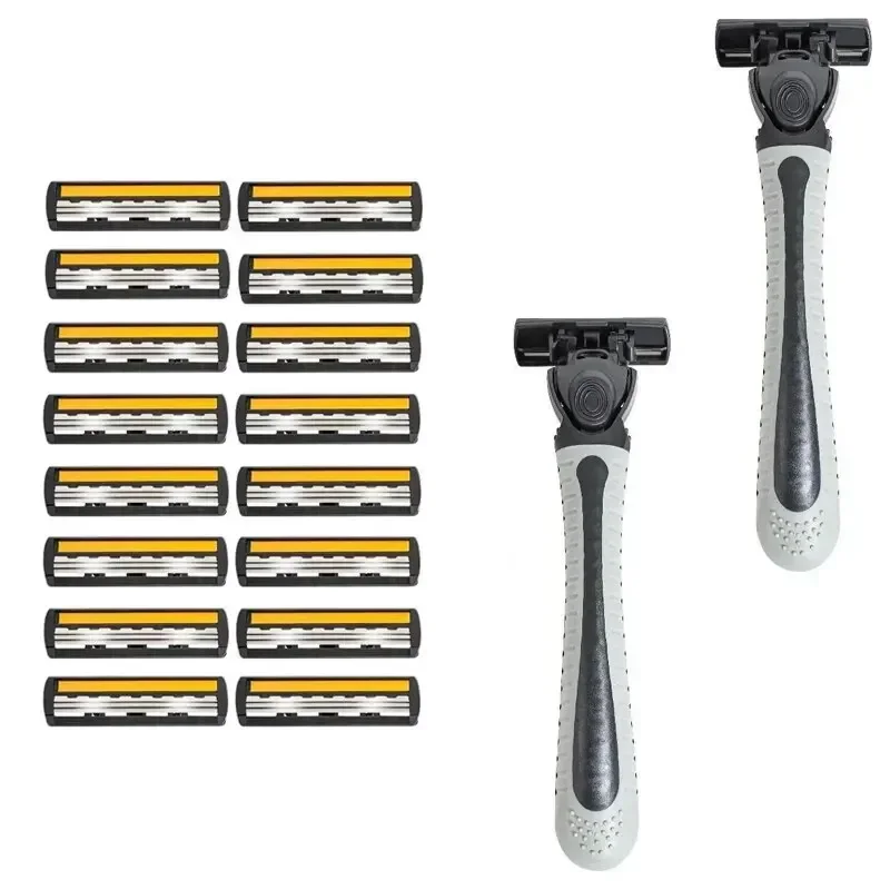 Three-layer Razor Blade Old Manual Shaver MEN'S Hair Trimmer 2 Knife Holder 18 Knife Head 3-layer Replacement Knife Head