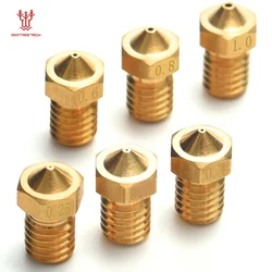 BIGTREETECH E3D V6 Brass Nozzle 0.2 0.25 0.3 0.4 0.5 0.6 0.8 1mm For E3D V5 V6 J-head Hotend 1.75mm 3mm Filament Extruder