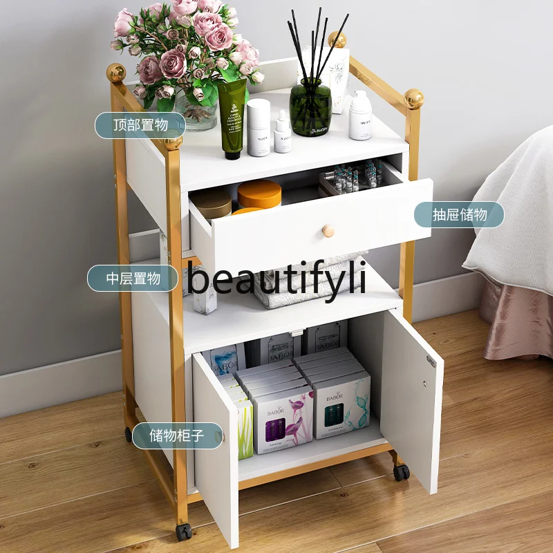 Beauty cart Multifunctional trolley Hair shop Beauty salon Mobile storage Nail art tool cart