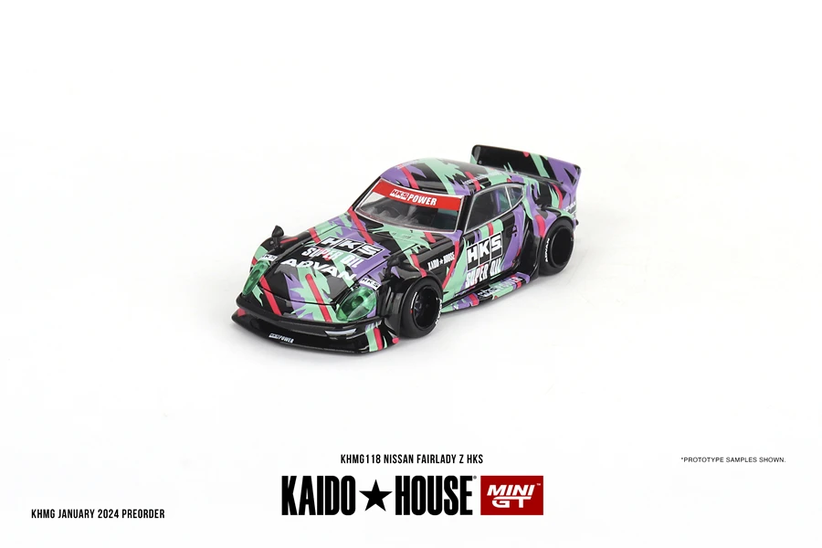 Kaido House + MINIGT 1/64 Nissan Fairlady Z HKS KHMG118 Car Alloy Motor Vehicle Diecast Metal Model Kids Xmas Gift Toys for Boys