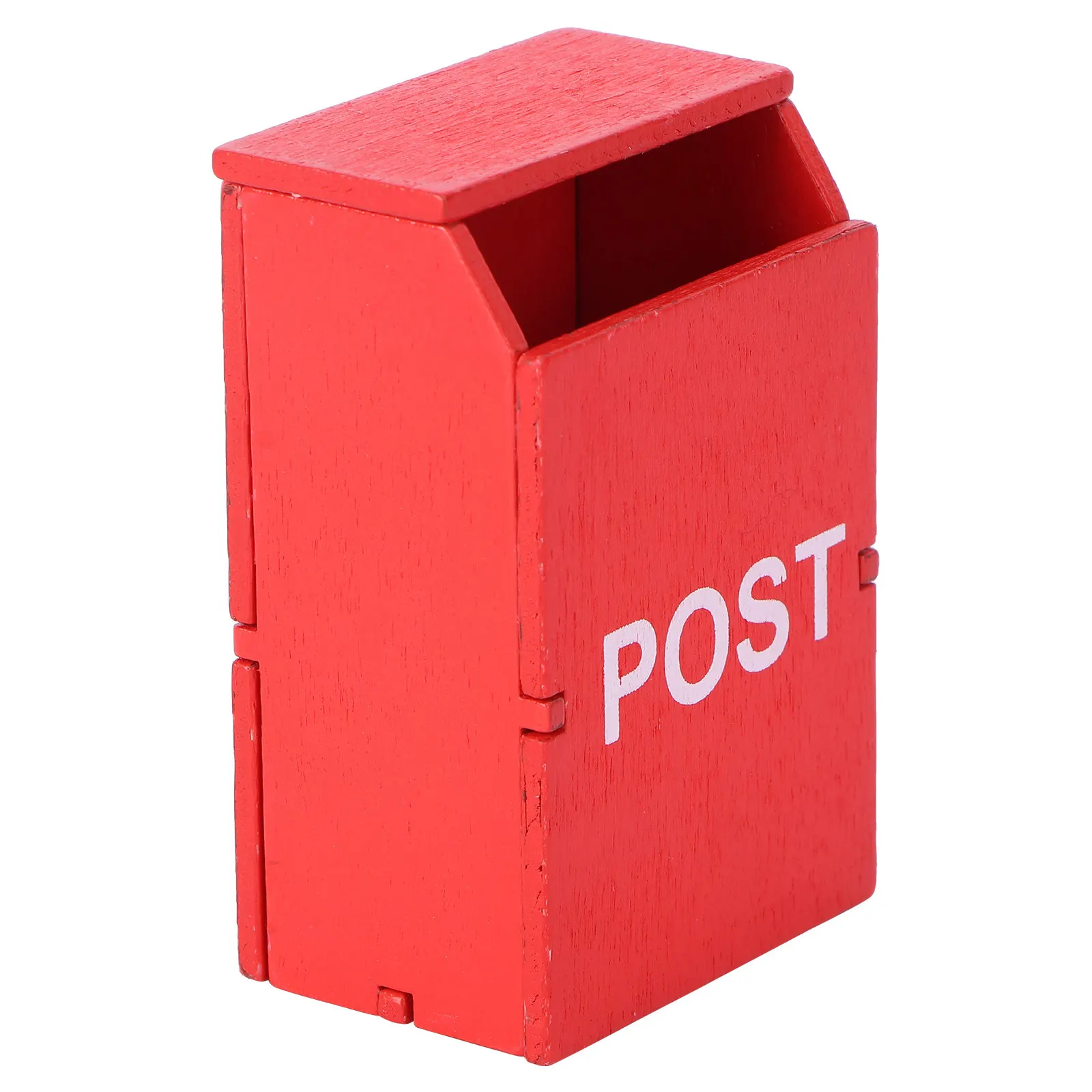 1Pcs Miniature Mailbox Mini House Furniture Stylish Wooden Letter Box Decorative Scene Prop Mini Home Decor Mailbox Model
