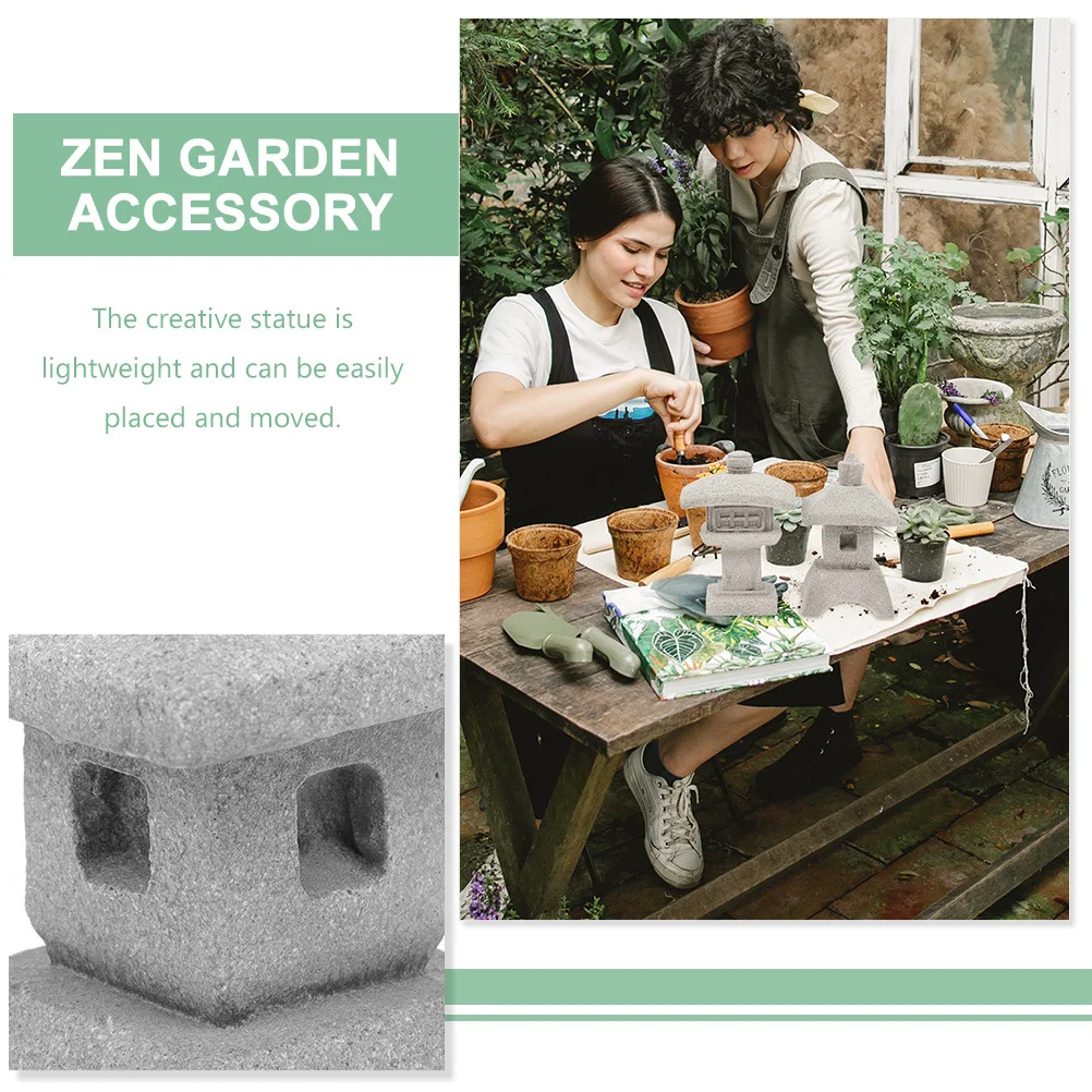 

Simulation Miniature Pagoda Shape Landscape Ornament Sandstone Garden Decor For Zen Bonsai Tabletop Outdoor Home Decoration