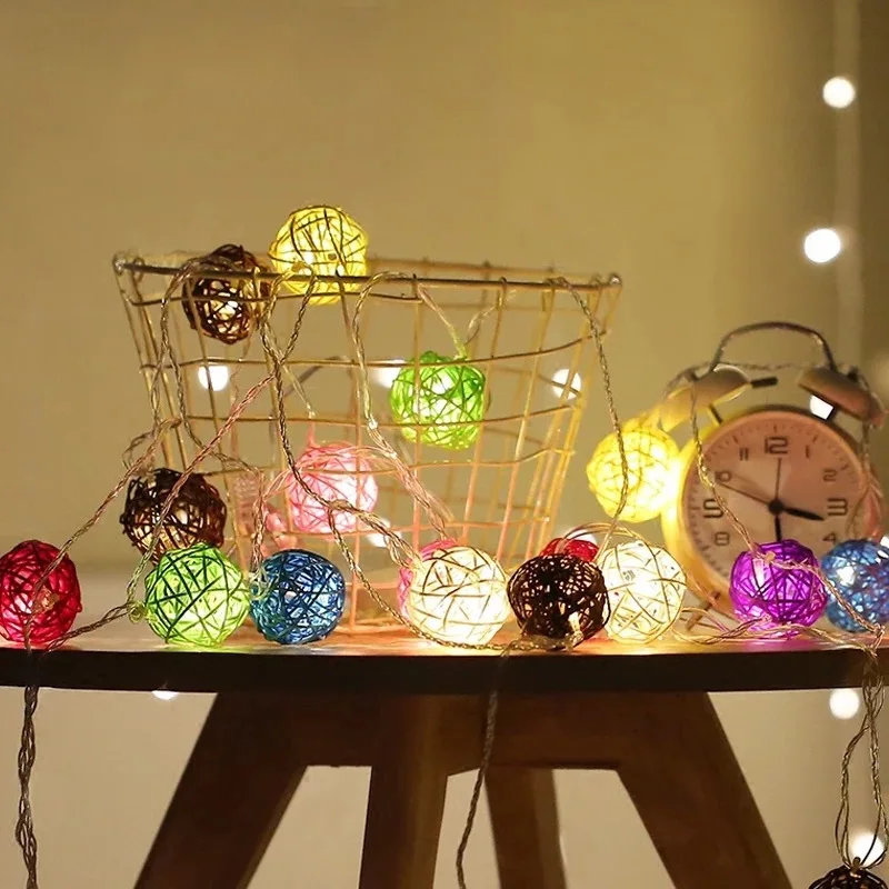 HandmadeledSepak Takraw String Light Modeling Licht Ster Licht Kerstdecoratie Klein Gekleurde Licht Knipperlicht