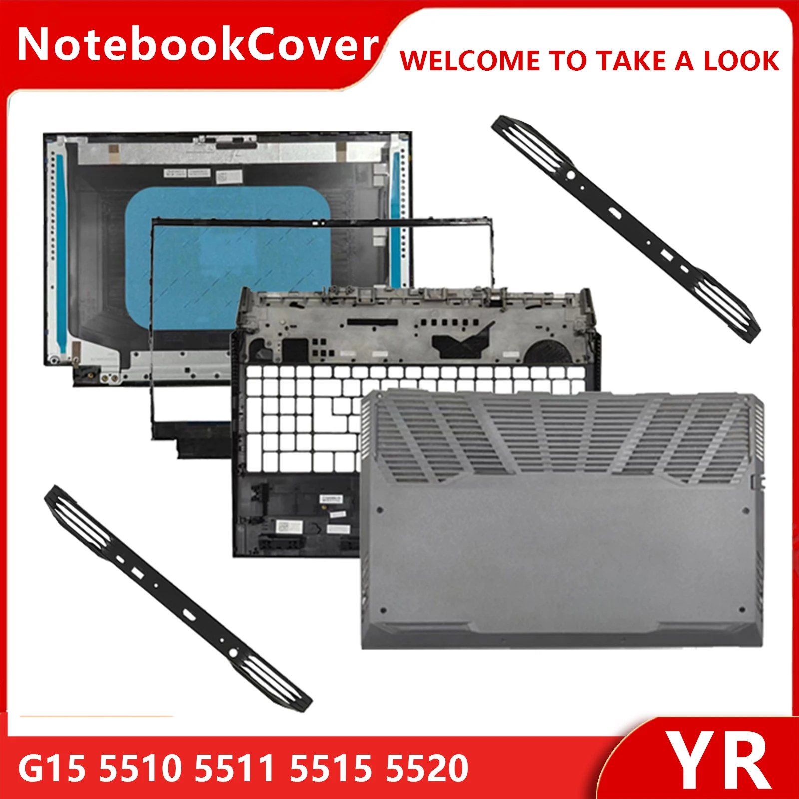 For G15 5510 5511 5515 5520 5525 LCD Back Cover Front Bezel Palmrest Bottom Case Air Outlet Back Cover