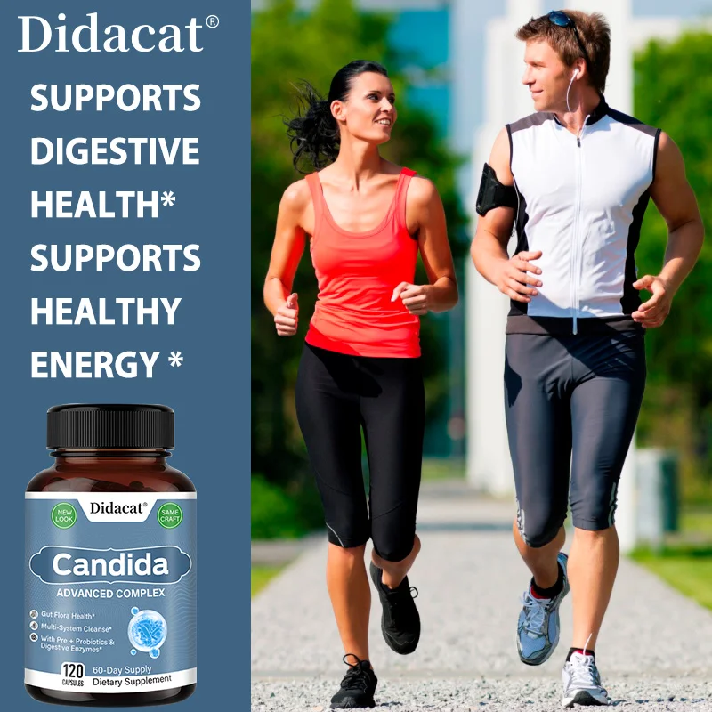 Complejo Candida con enzimas digestivas: contiene probióticos y extracto de organo para equilibrar la digestión intestinal y ayuda