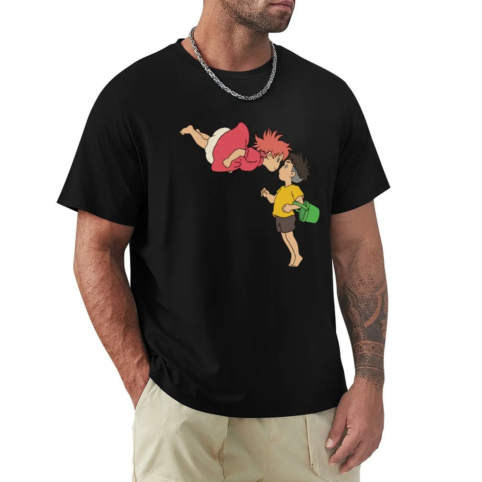 

Ponyo and Sosuke T-Shirt graphic t shirt vintage essential t shirt fruit of the loom mens t shirts