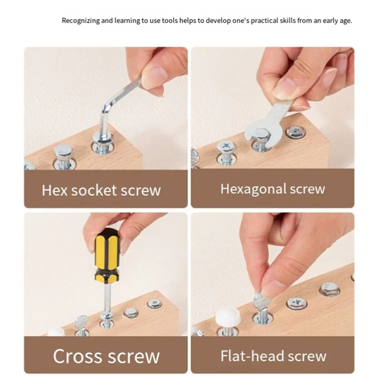 A24I Montessori Wooden Toy for Kids - Nut Disassembly, Enhances Fine Motor Skills