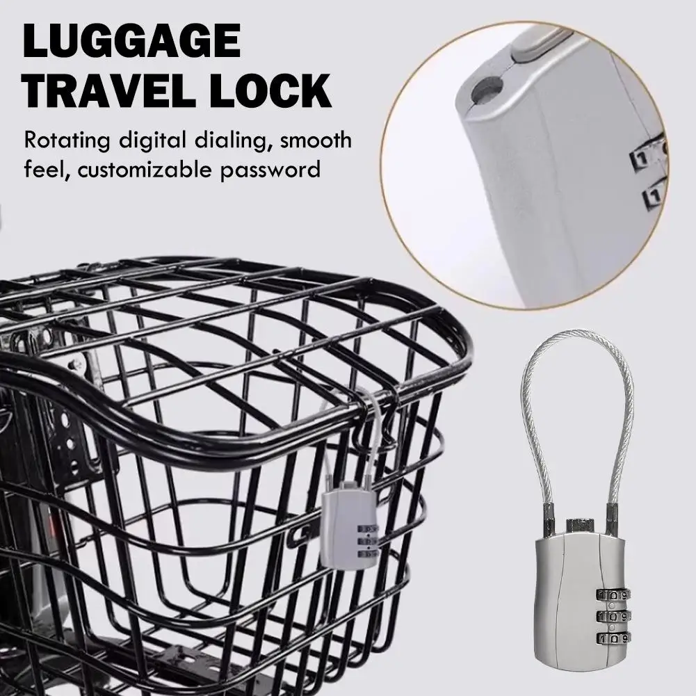 قفل خوذة بكلمة مرور، قفل كابل فولاذي لأمن خوذة الدراجة النارية، قفل مجمع مضاد للسرقة #1