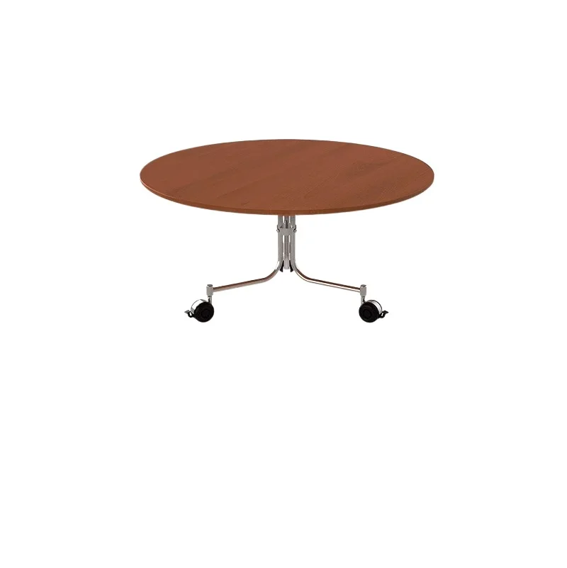 

Movable, solid wood, tempered glass, stainless steel Bauhaus, small round table