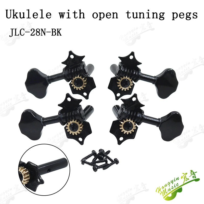 1SET 2L2R Ukulele Tuning Pegs Button Strings Tuners Head Accessories Ukulele Part +4 Screws High Qulity