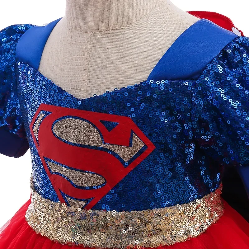 Vestido de Supergirl para niñas, ropa de fantasía para carnaval, Pascua, juego de rol, disfraces de Anime para mujeres, Ropa para Niñas, Superman