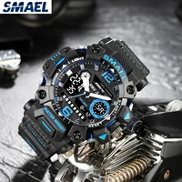 Relojes SMAEL para hombre, reloj deportivo resistente al agua hasta 50m, reloj deportivo militar para hombre, reloj Digital 8072 con pantalla Dual, reloj Digital Led de cuarzo