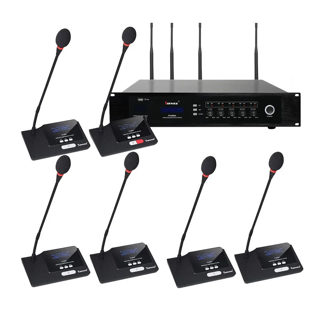 YARMEE Professional Conference  Microphone System Equipment Meeting UHF Digital Wireless Video Conference System