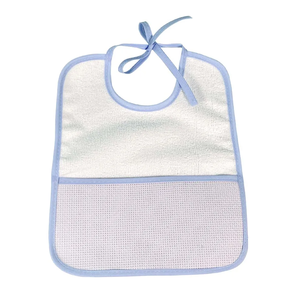 Free Shipping Cross Stitch Bibs Waterproof Baby Infant Saliva Towels Bebe Blue Boys DIY3PCS/Set YB170010