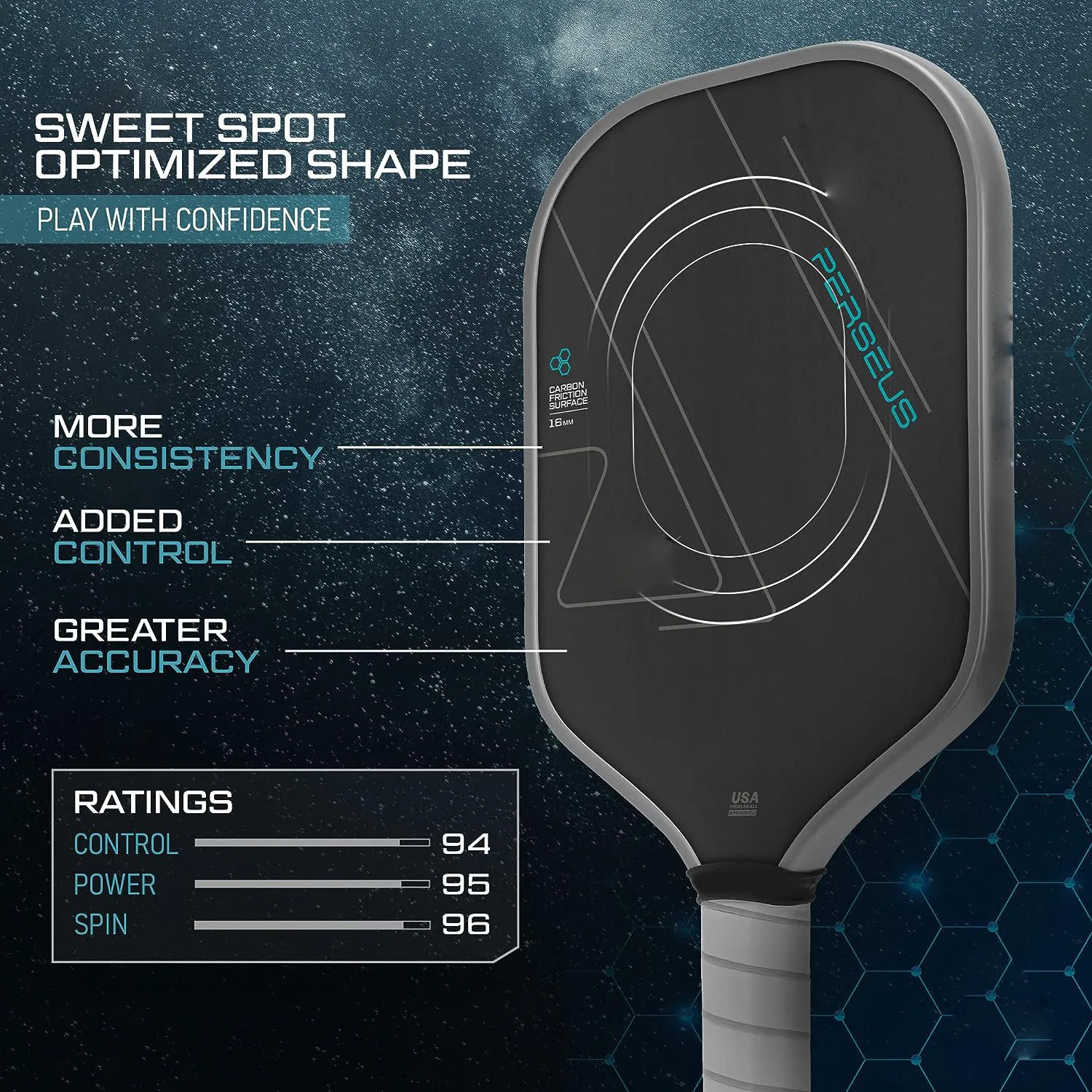 Pickleball Paddle T700 Charged Surface Technology for Increased Power Feel Fully Encased Carbon Fiber Sweet Spot USAPA Approved