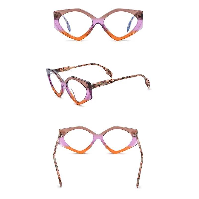 Belight Optical Women Colorful Cat Eye Shape Acetate Vintage Retro Design Spectacle Frame Eyeglasses Precription Lens 19333 image 5