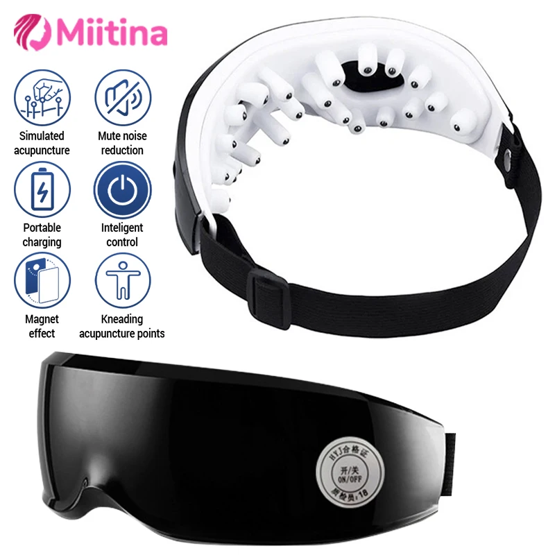 9-modi Oogmassageapparaat Vibrator Smart Eye Massage Instrument Verwijdering Verlicht donkere kringen Vermoeidheid Oogbolmassage Gezondheidszorg Cadeau