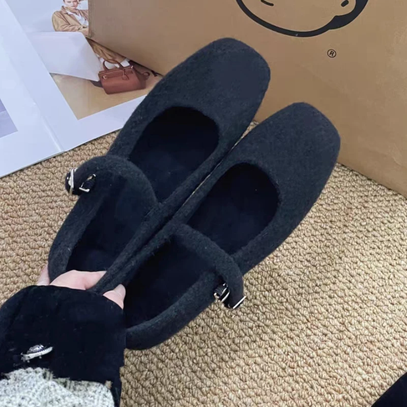 

Women Flats Shoes Square Toe Loafers New Sport Shoes Elegant 2025 Winter Woman Sneakers Dress Walking Shallow Zapatillas Mujer