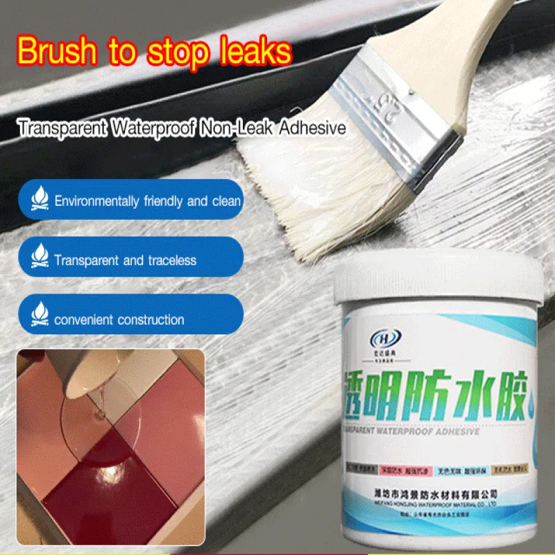 Transparent Waterproof Sealant Leak-Proof Coating Quick Dry Repair Glue Wall Crack Sealing Household Indoor Outdoor Waterproof