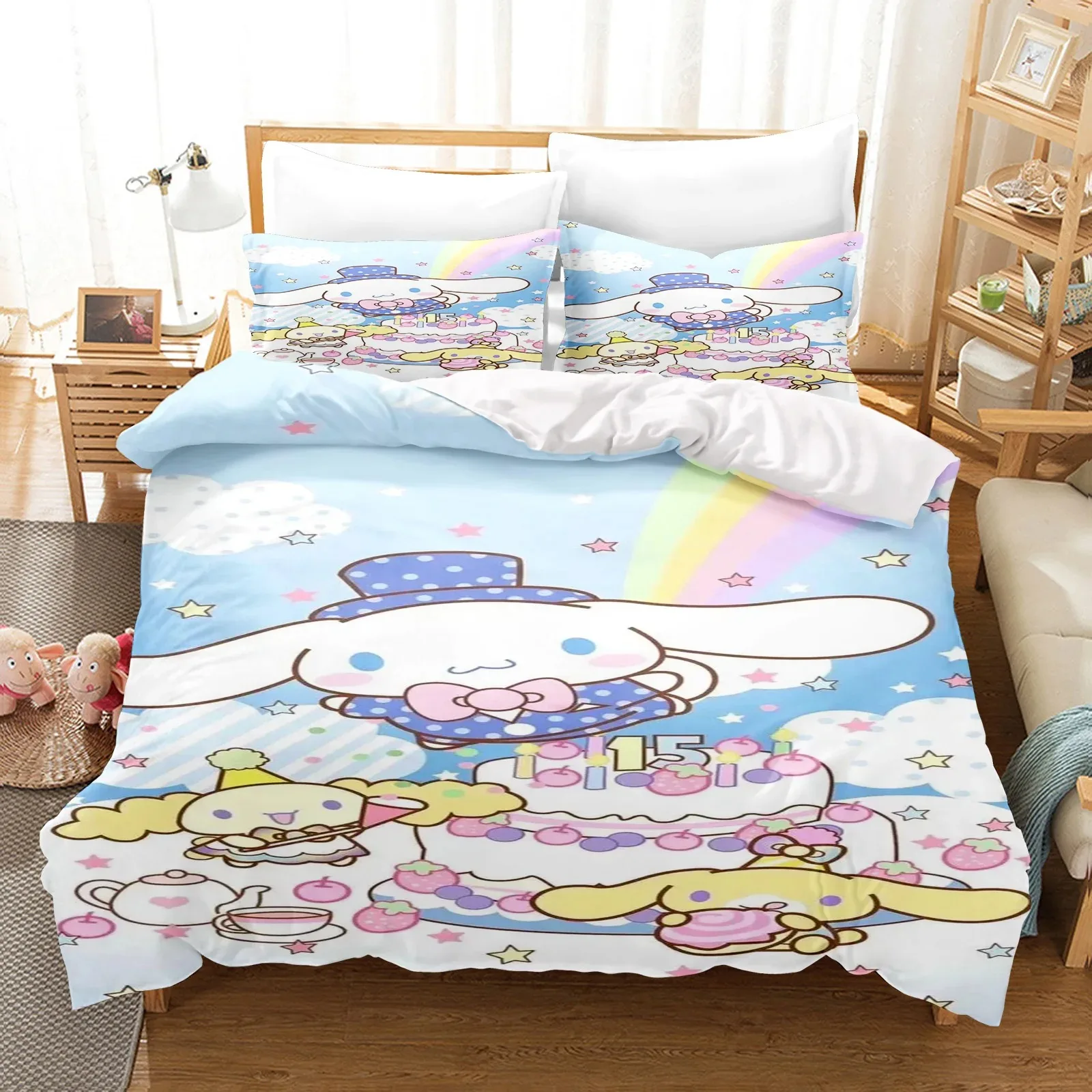 

Sanrio duvet cover pillowcase, big-eared dog cartoon print bedding set, children's bedroom, home room bedroom comforter sets