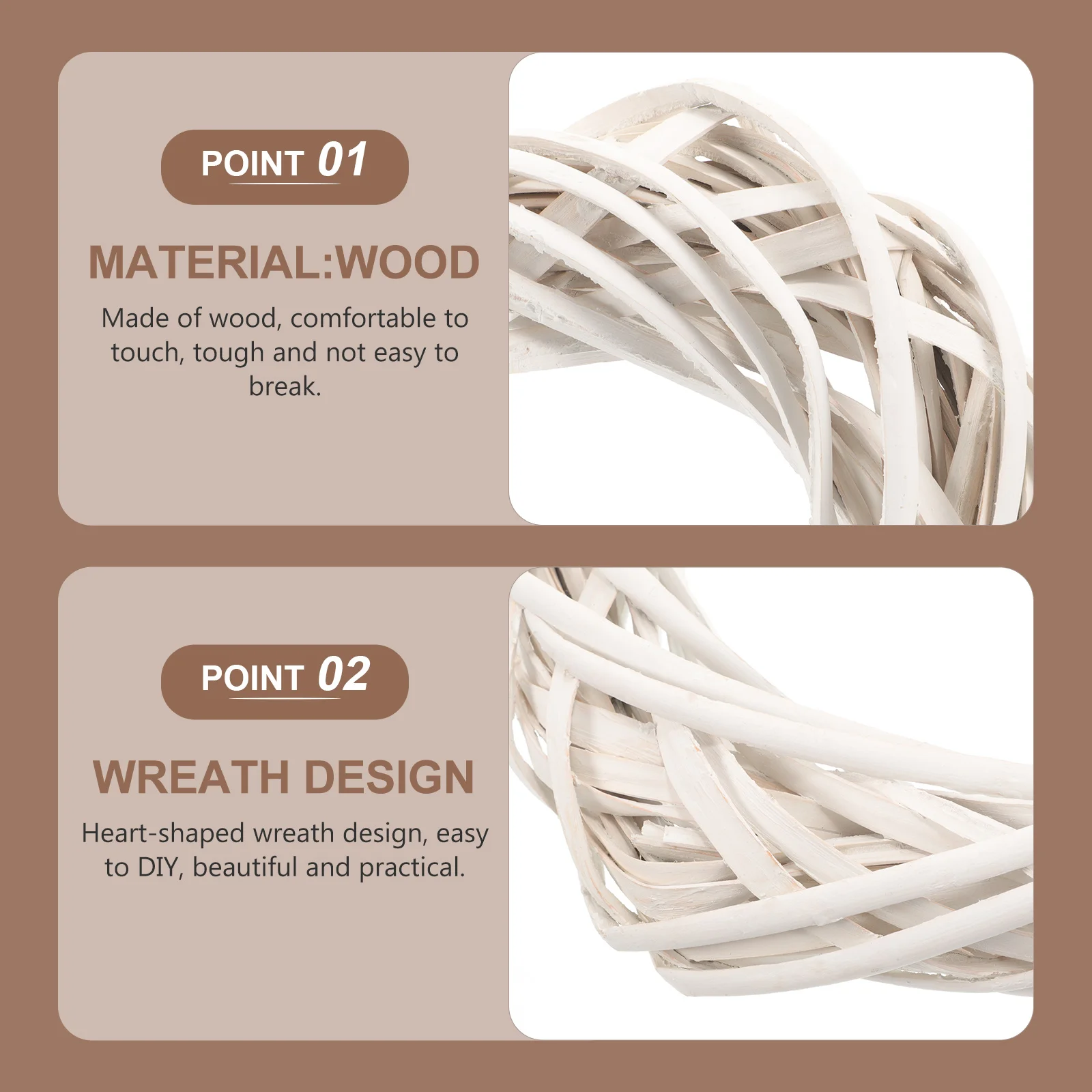 

Heart Shaped Rattan Wreath Frame Natural Handmade DIY Craft Material for Christmas Wedding Door Decoration DIY Rattan Wreath