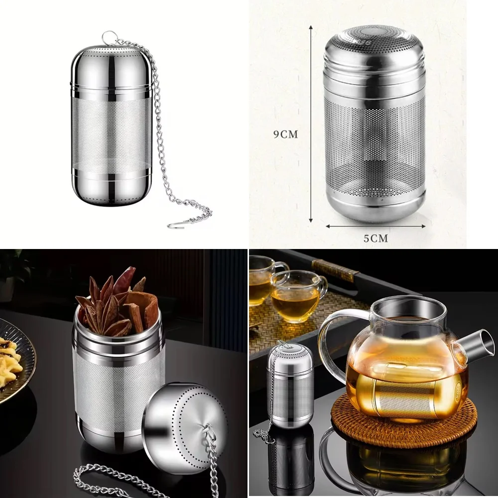 

Stainless Steel Tea Infuser for Loose Leaf Tea and Spices Reusable Mesh Tea Filter Fine Mesh Strainer for Cup and Pot Easy Clean