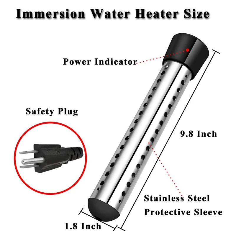 2500W riscaldatore elettrico caldaia elementi riscaldanti ad acqua sospensione ad immersione portatile bagno piscina