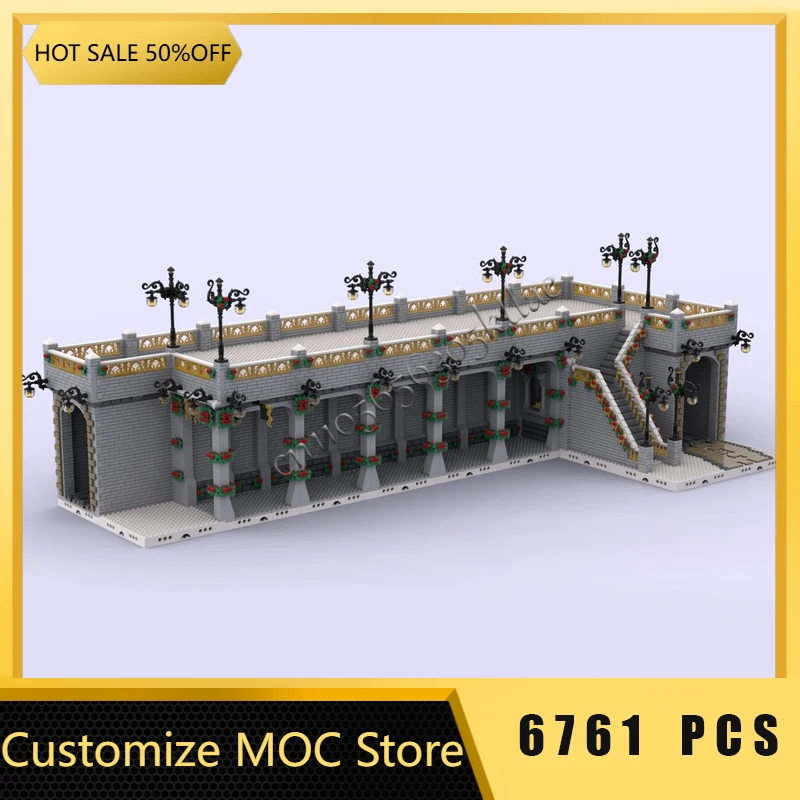 

6761 Parts Hot Selling Decorative Bridge Model Design Modular Building Blocks Kids Assembly Display Toys Festival Surprise Gift