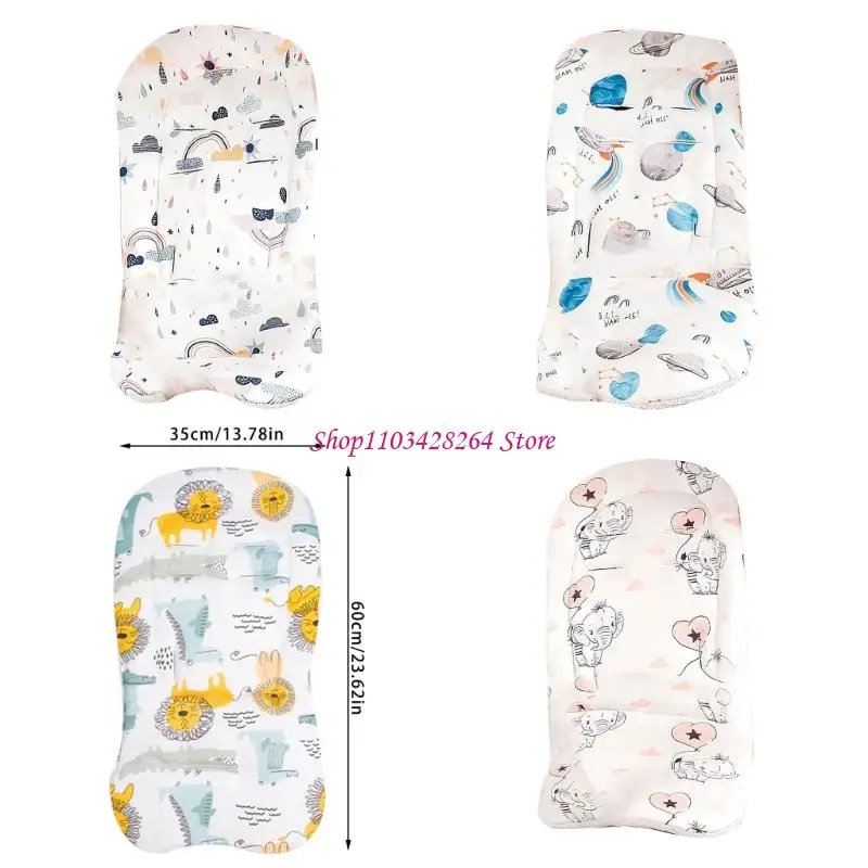 Double Sided Pushchair Cushion Mattress Baby Strollers Liners Cushion with Printed Pattern Toddlers Pushchairs Pad